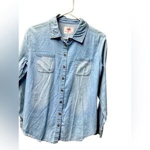 Justice - EC - Button Down Faded Denim Top